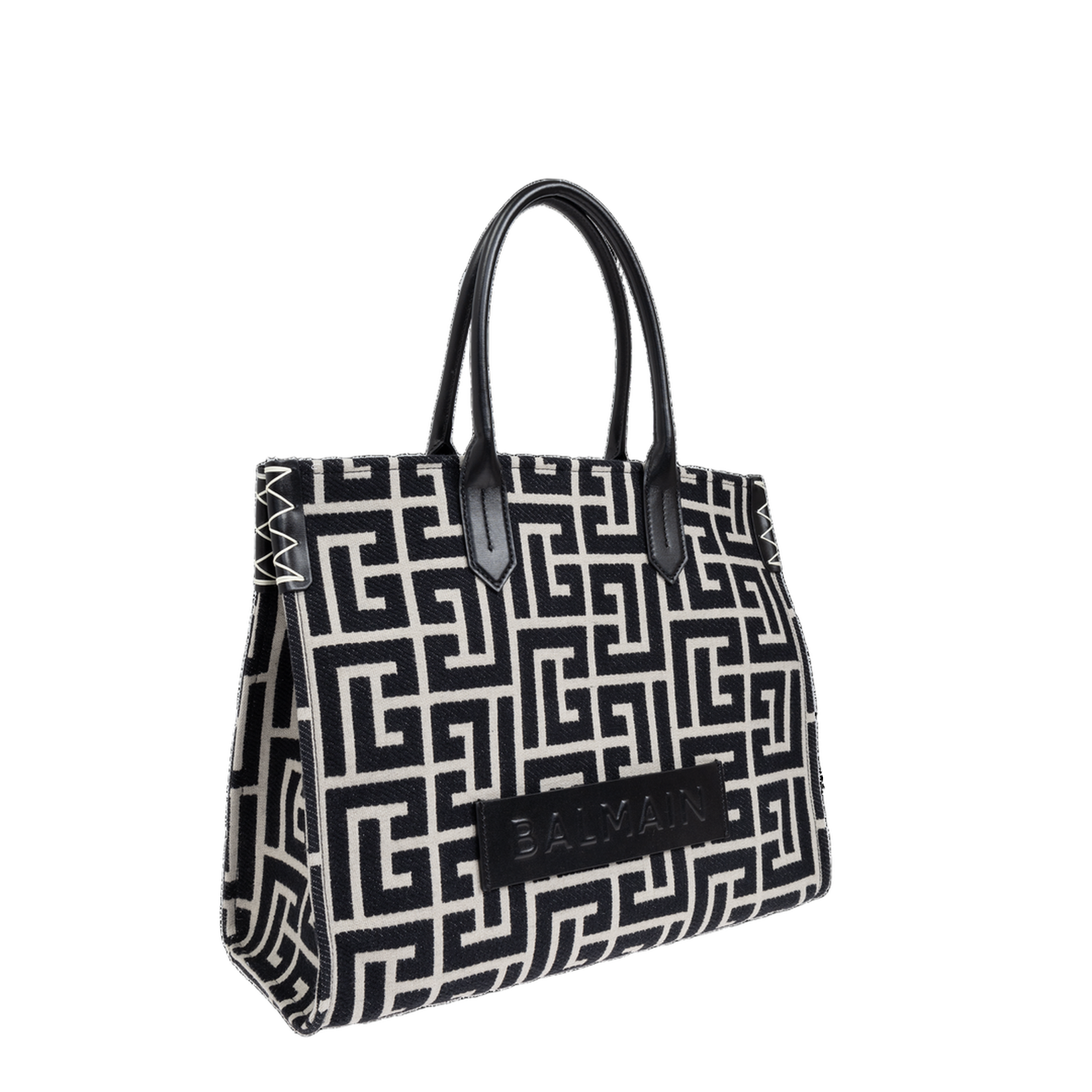 B-Army 42 Monogram Jacquard and Leather Tote Bag