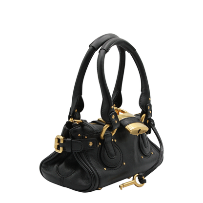 Paddington Small Buffalo Leather Shoulder Bag - Black