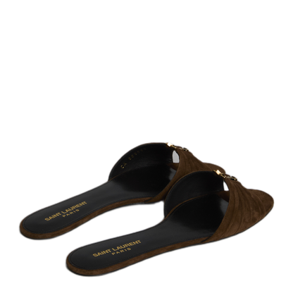 MAYFEYR - Saint Laurent - Babylone Slide Sandals In Suede - 86965827D002319