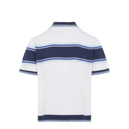 MAYFEYR - Casablanca - Mesh Stripe Polo - MSS26KW130401WHITE