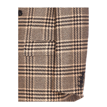 Jacket in Prince of Wales Silk and Cashmere in Black