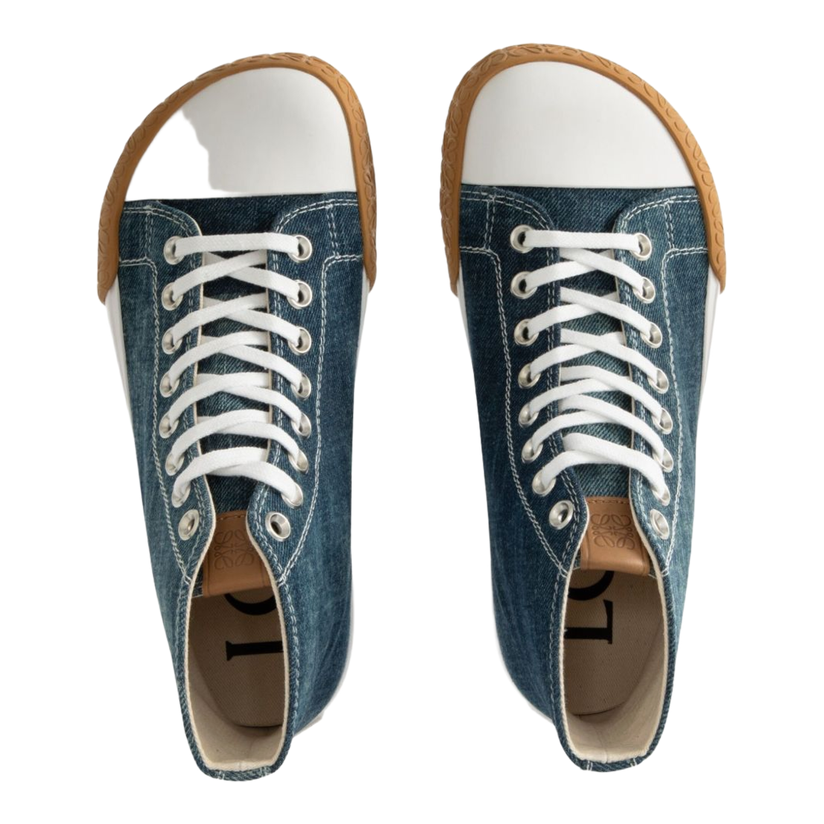 Bloc High-Top Sneaker in Denim Blue