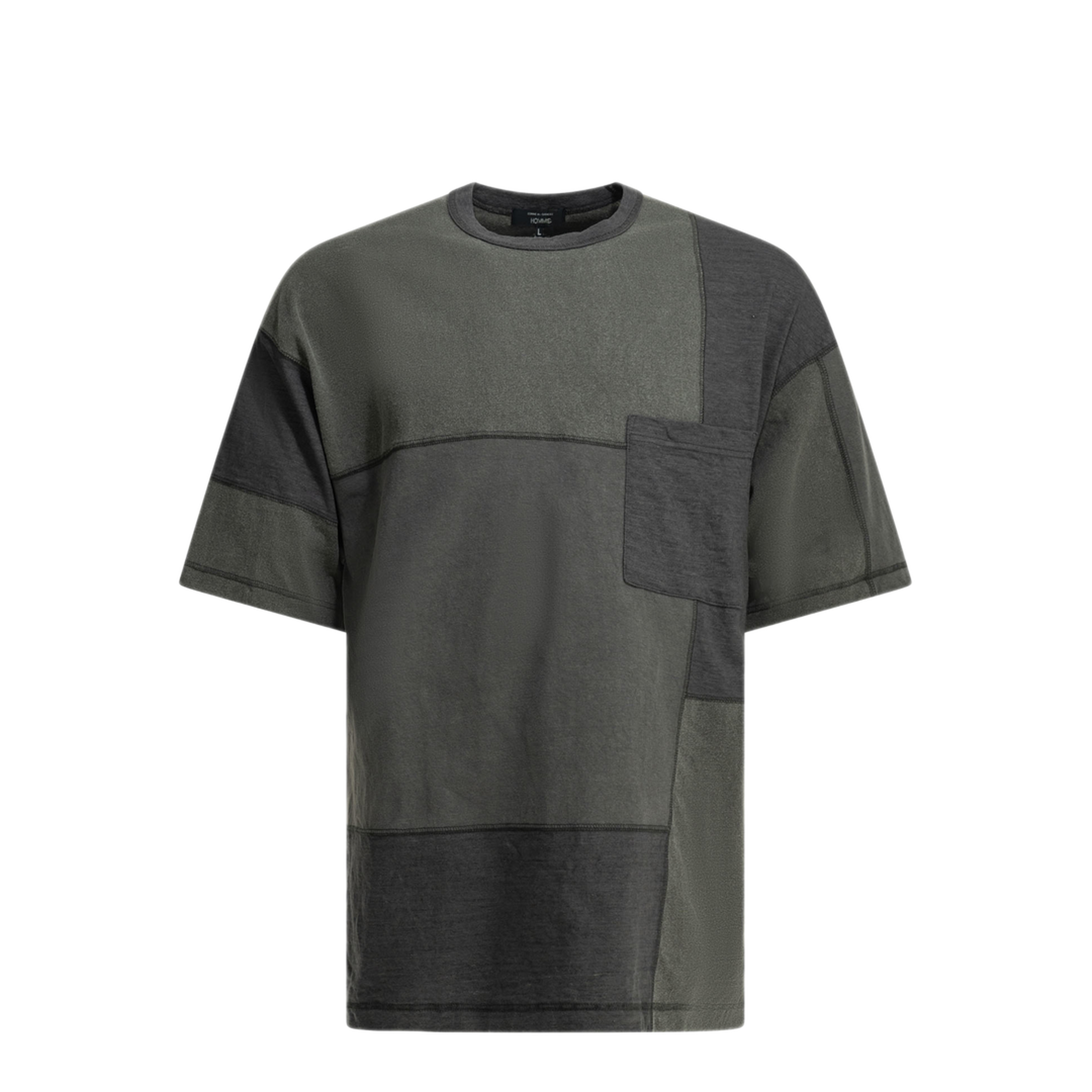 MAYFEYR - Comme Des Garçons Homme - Patchwork Crewneck T Shirt - HQT023S261CHARCOALMIX