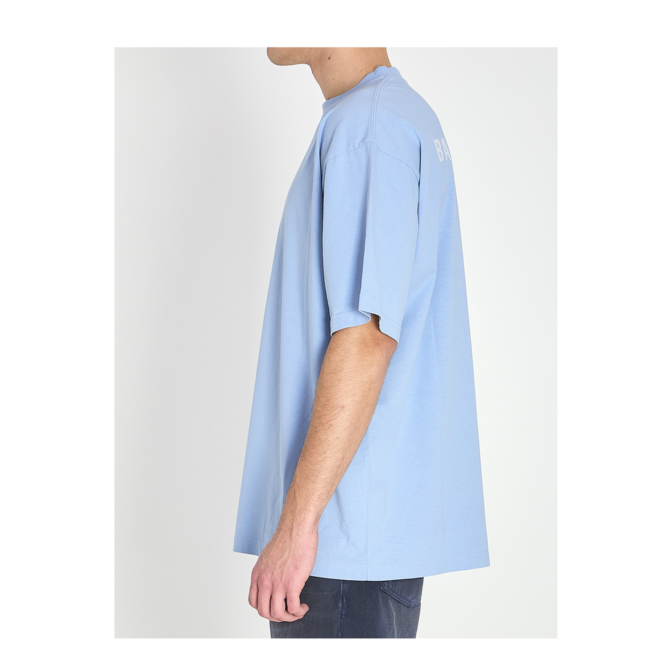 Back T-shirt Medium Fit in Light Blue/white
