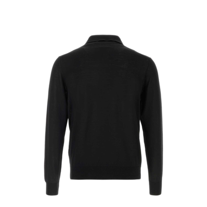 MAYFEYR - Prada - Black Wool Polo Shirt - UMF147SOOO18DYF0002