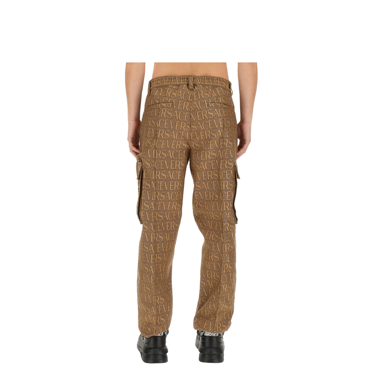 Cargo Trousers In Cotton Blend In Brown