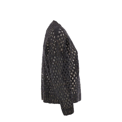 Dazzling Net Silk Linen Jersey Black