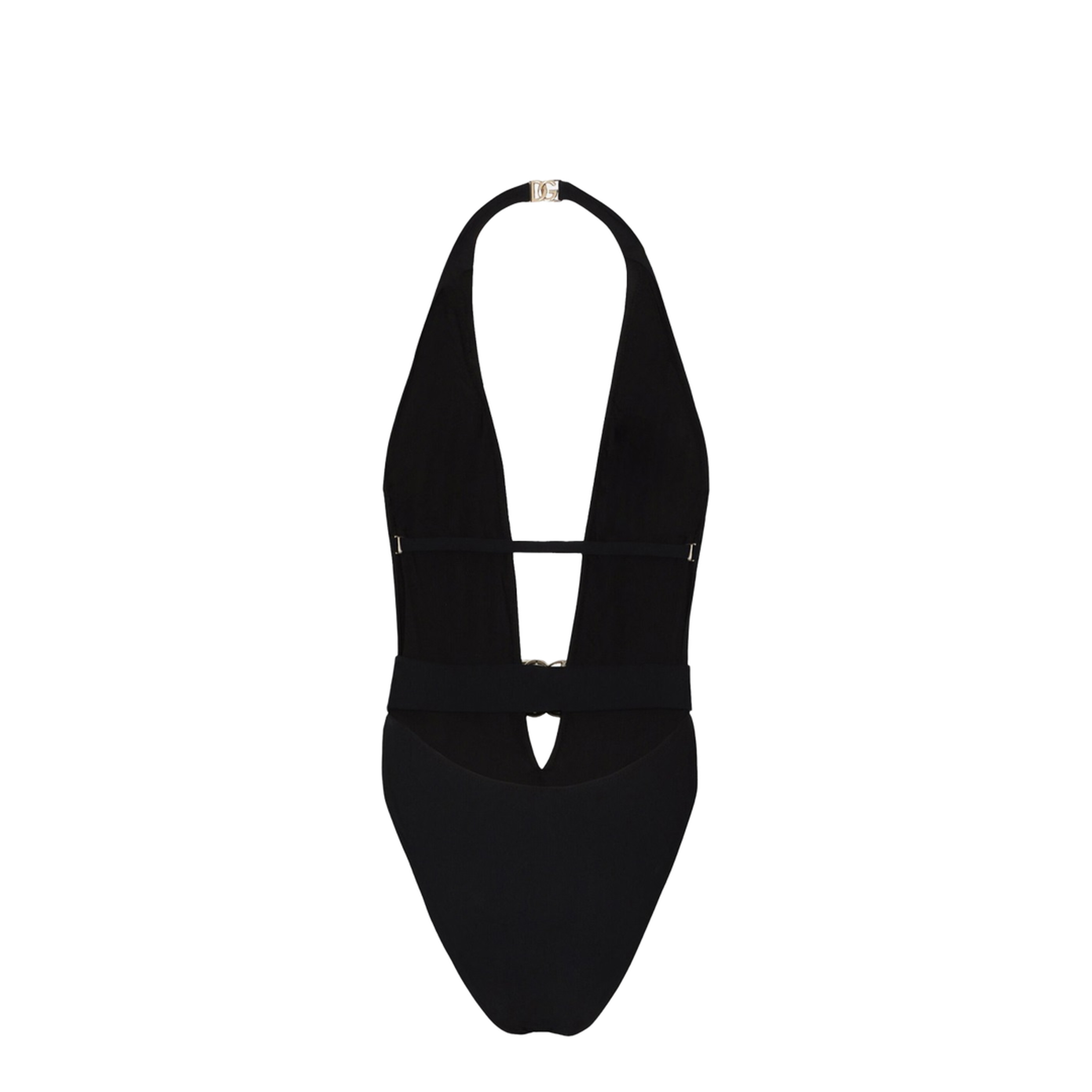 One-piece Swimsuit with Plunging Neck and Belt