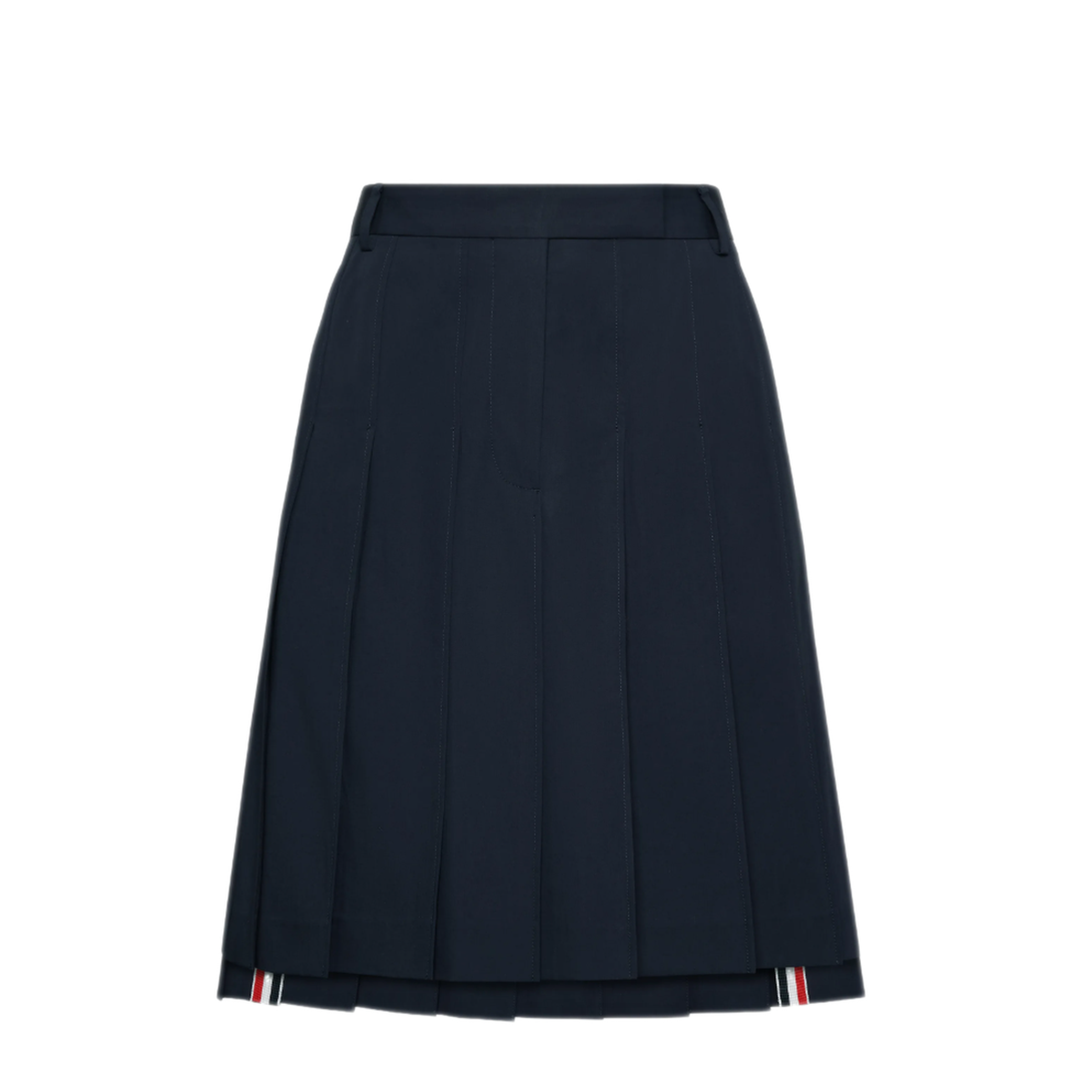 MAYFEYR - Thom Browne - Bermuda Length Front Fly Pleated Skirt With Gg Details In Wrinkle Free Cotton Suiting - FGCA40UF1063415
