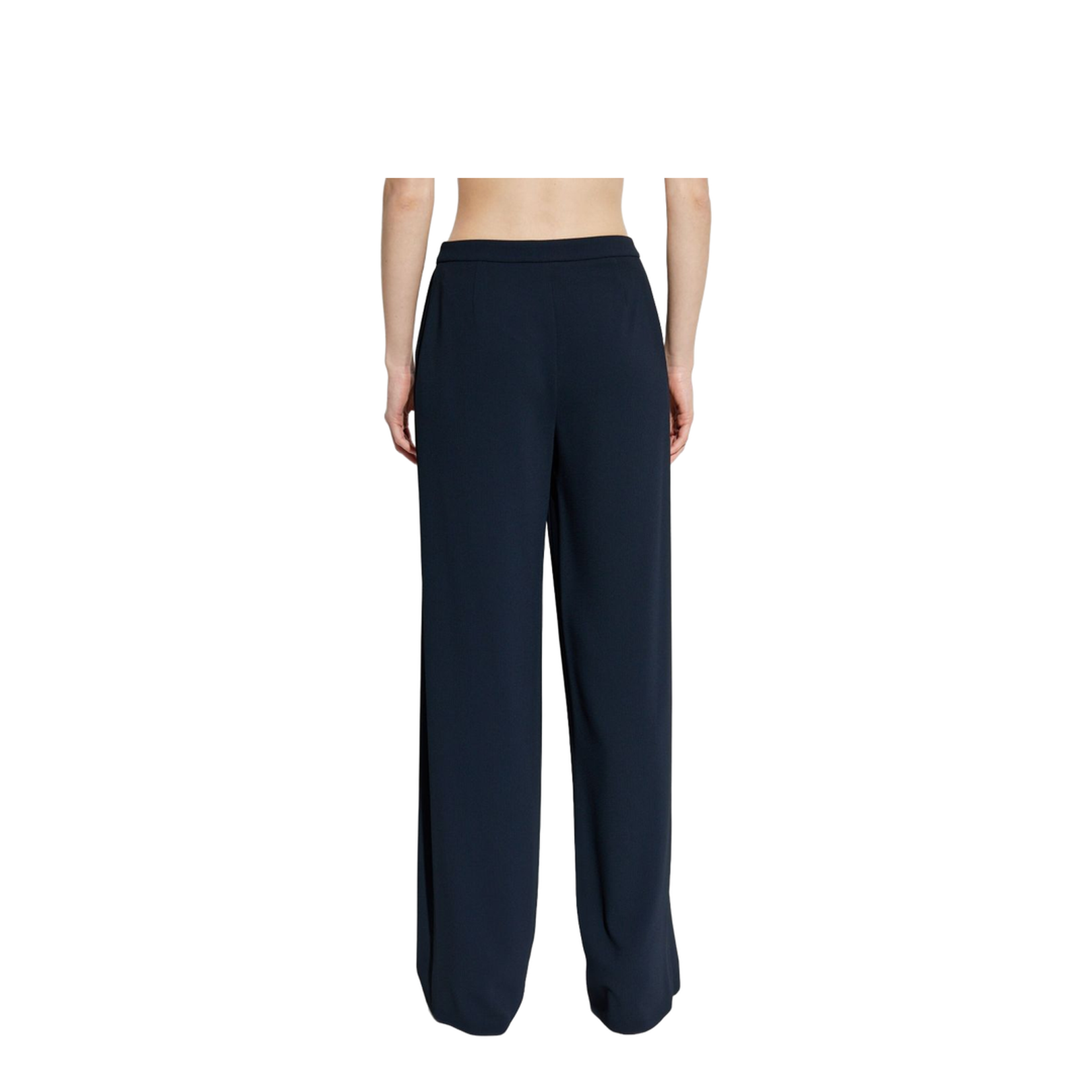 Palazzo Trousers in Fluid Armure Fabric
