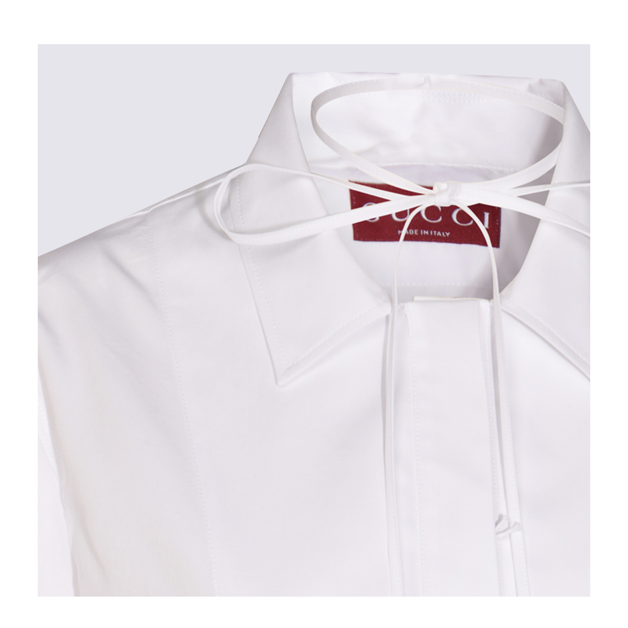 Cotton Poplin Shirt with Horsebit in White