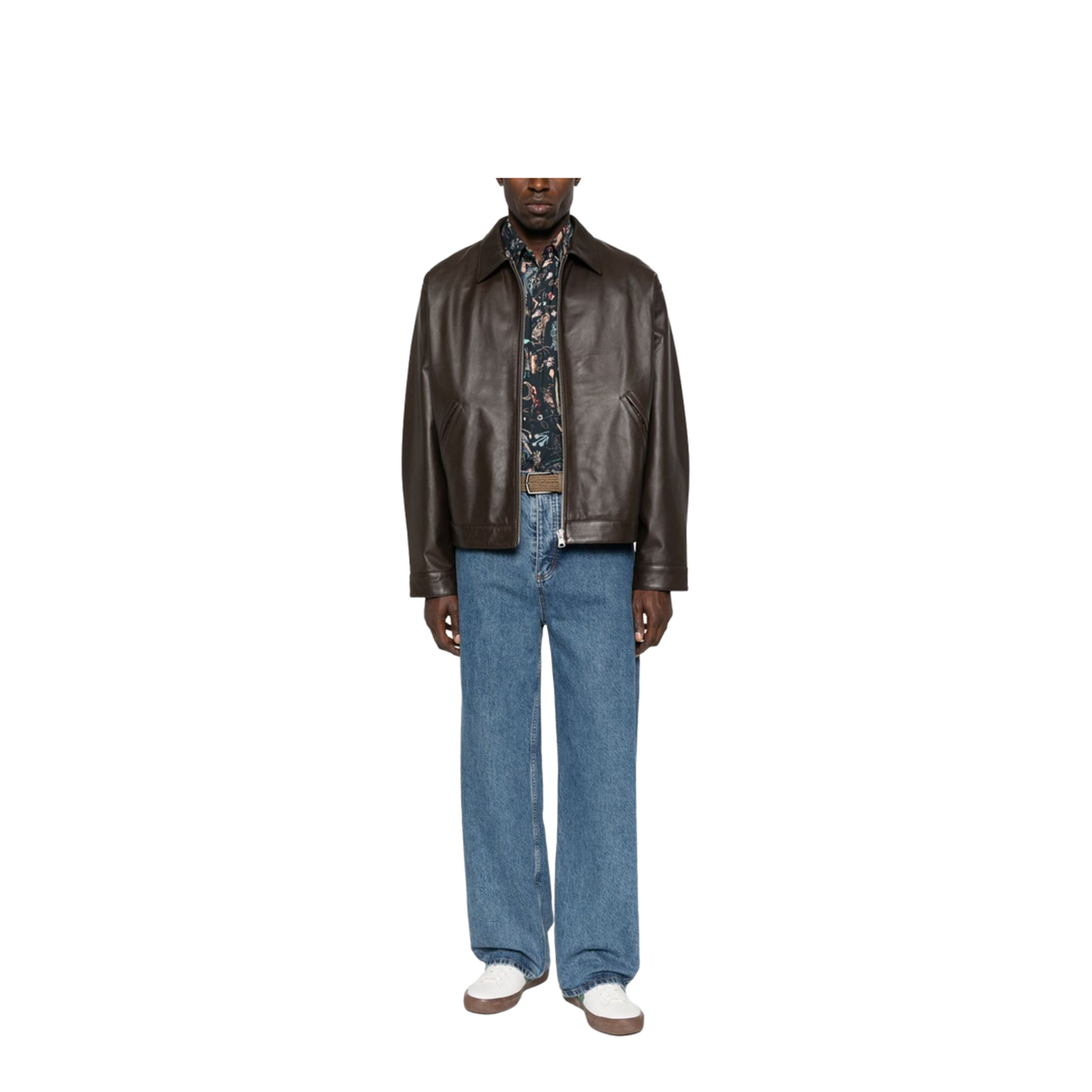 Blue Shirt Long-Sleeve Animal Print