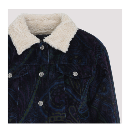 Giubbino Paisley Print Corduroy Jacket