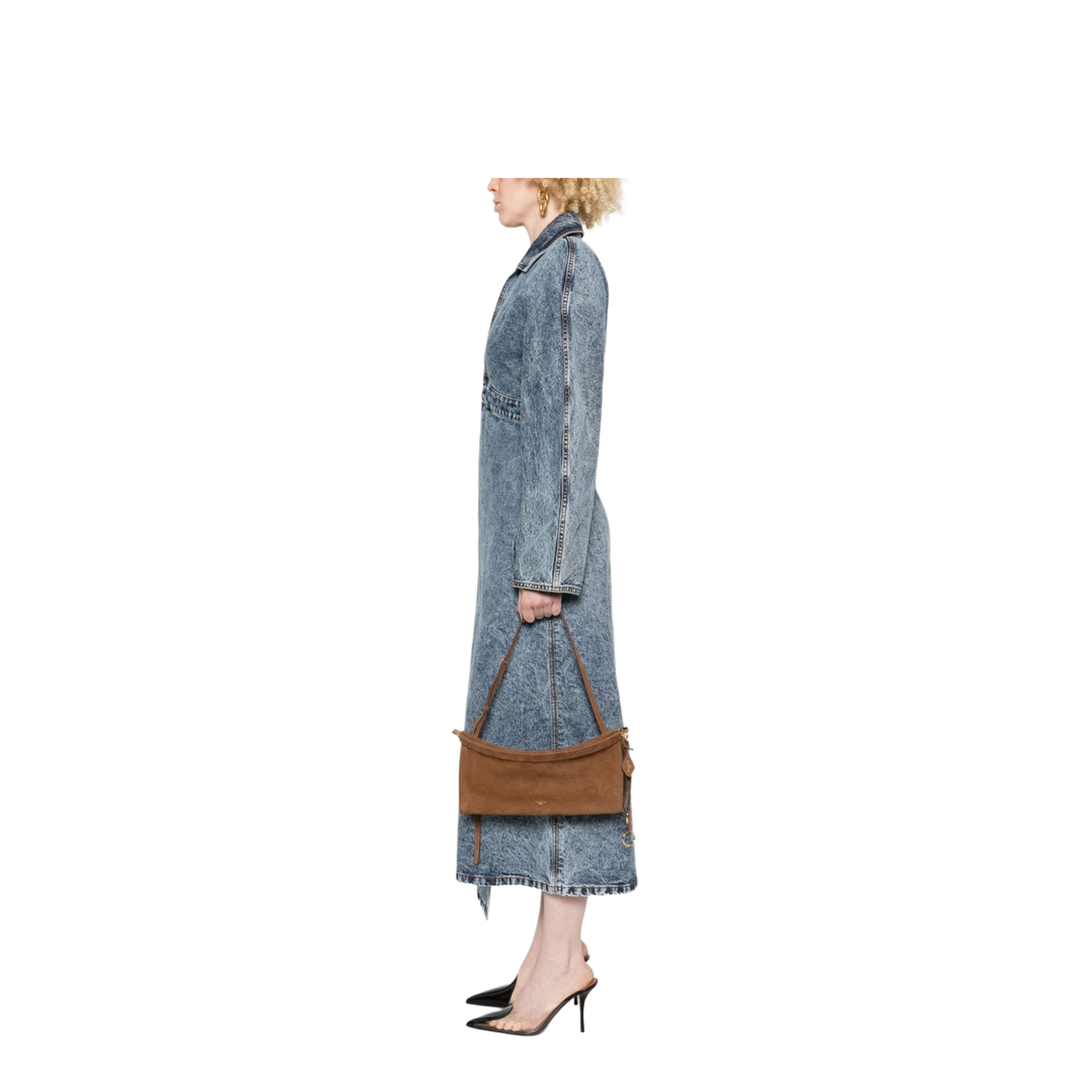 Le Click East West Medium Calfskin Bag - Brown