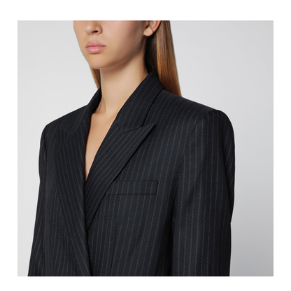 MAYFEYR - Isabel Marant - Black Double-Breasted Pinstripe Jacket - VE0690FAD3F01I01BK
