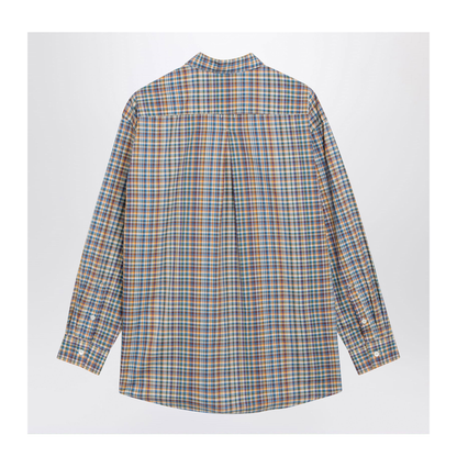 MAYFEYR - Toteme - Oversized Checked Shirt In Blue/Orange Organic Cotton - 263-WRT0480FB0694416