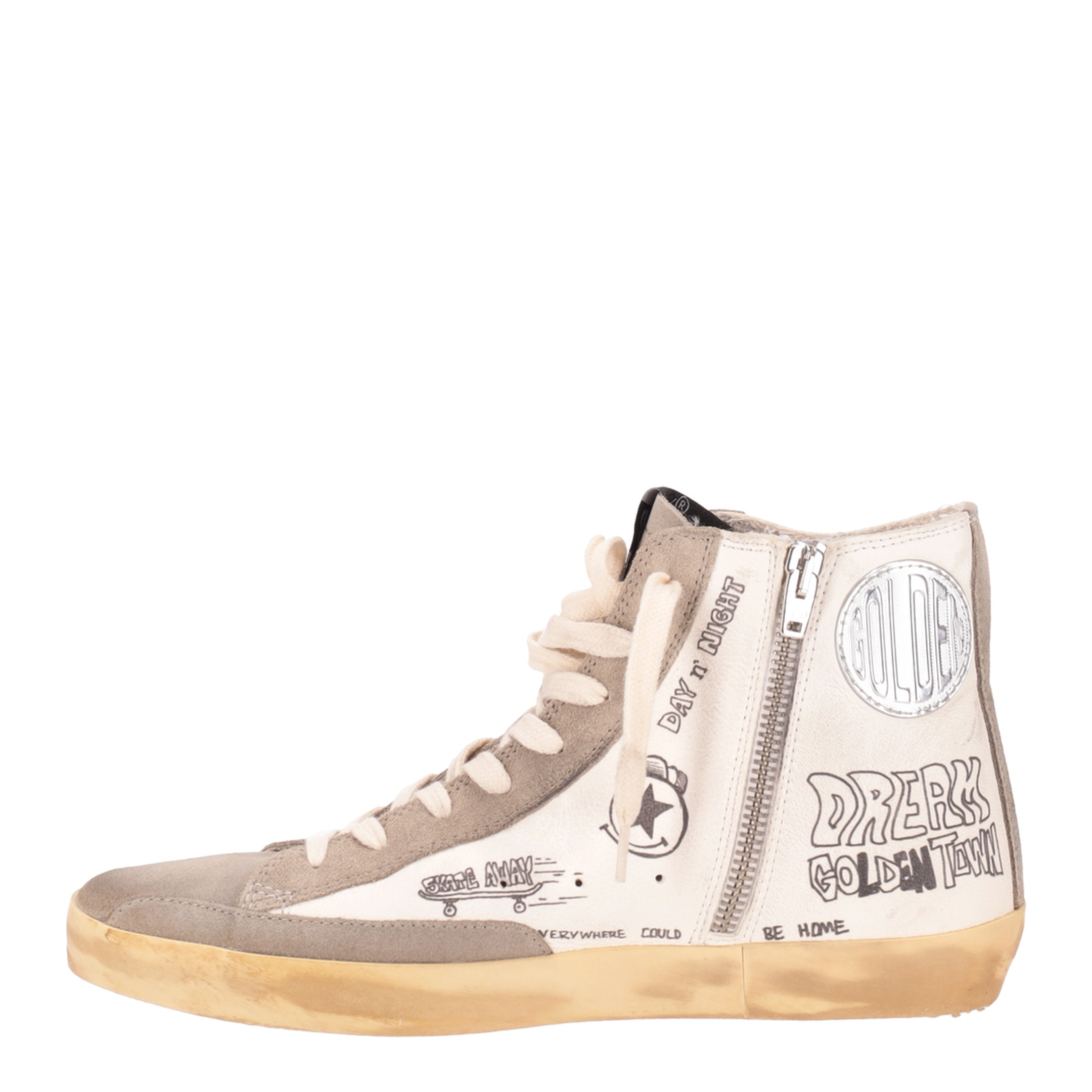 MAYFEYR - Golden Goose - Francy Nappa Upper Suede Toe Star And List With Journey Print - GWF00113F00344181572