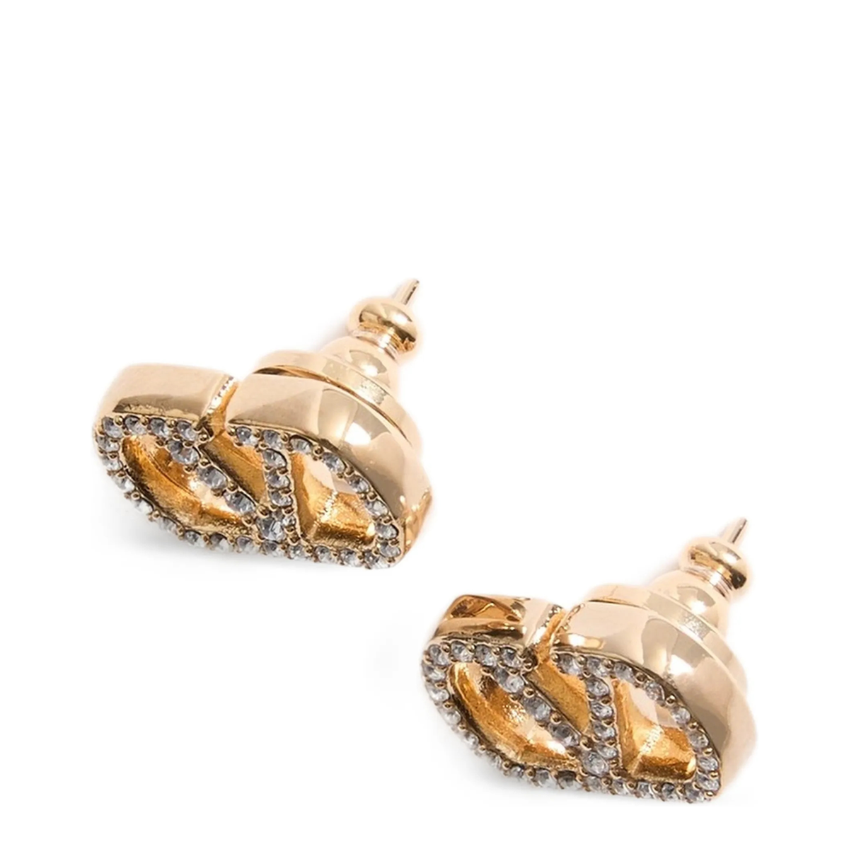 Vlogo Signature Earrings In Metal And Swarovski Crystals