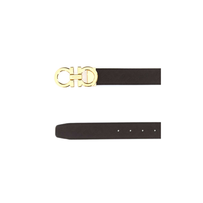MAYFEYR - Ferragamo - Double Gancini Reversible Belt - 679710770651TMORONERO