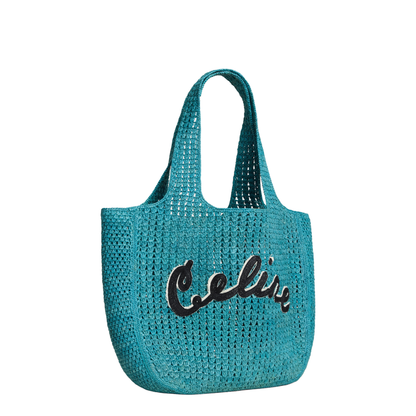 Hobo Bag Raffia Blue