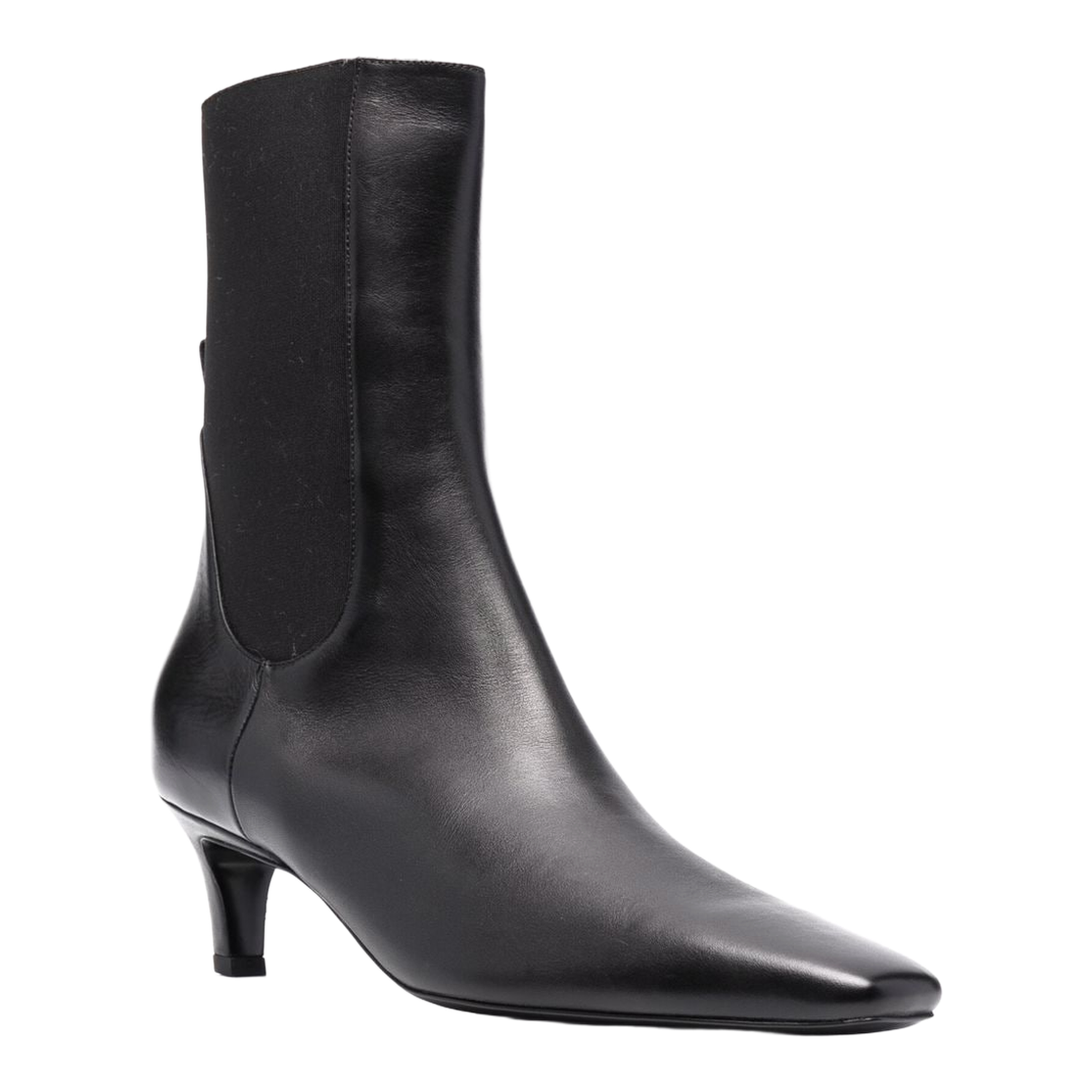 Mid Heel Leather Boots