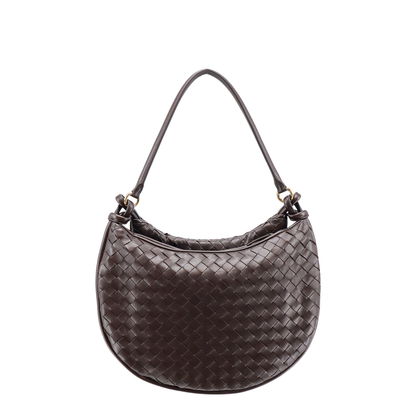 Intrecciato Large Leather Shoulder Bags - Brown