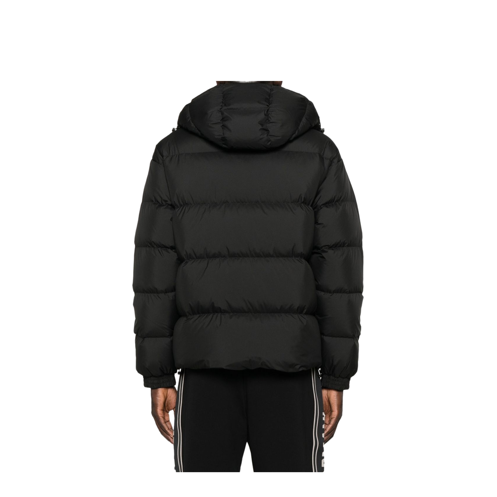 Water-repellent, quilted ripstop nylon hooded down jacket