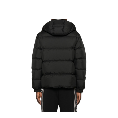 Water-repellent, quilted ripstop nylon hooded down jacket