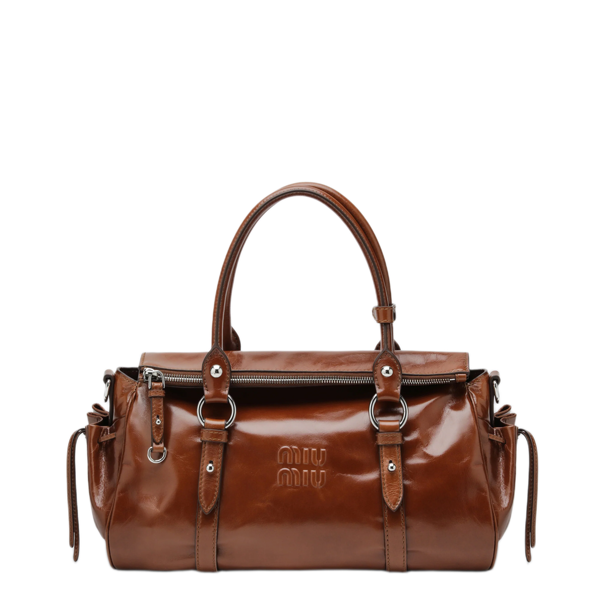 MAYFEYR - Miu Miu - Large Top Handle Bag In Glossy Palisander Leather - 5BA328OOO2A44F0BW5