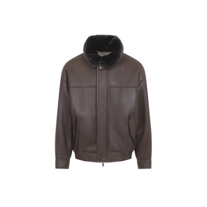 MAYFEYR - Yves Salomon - Choco Ivory Bomber Jacket - 27WHV61070MESOB3325
