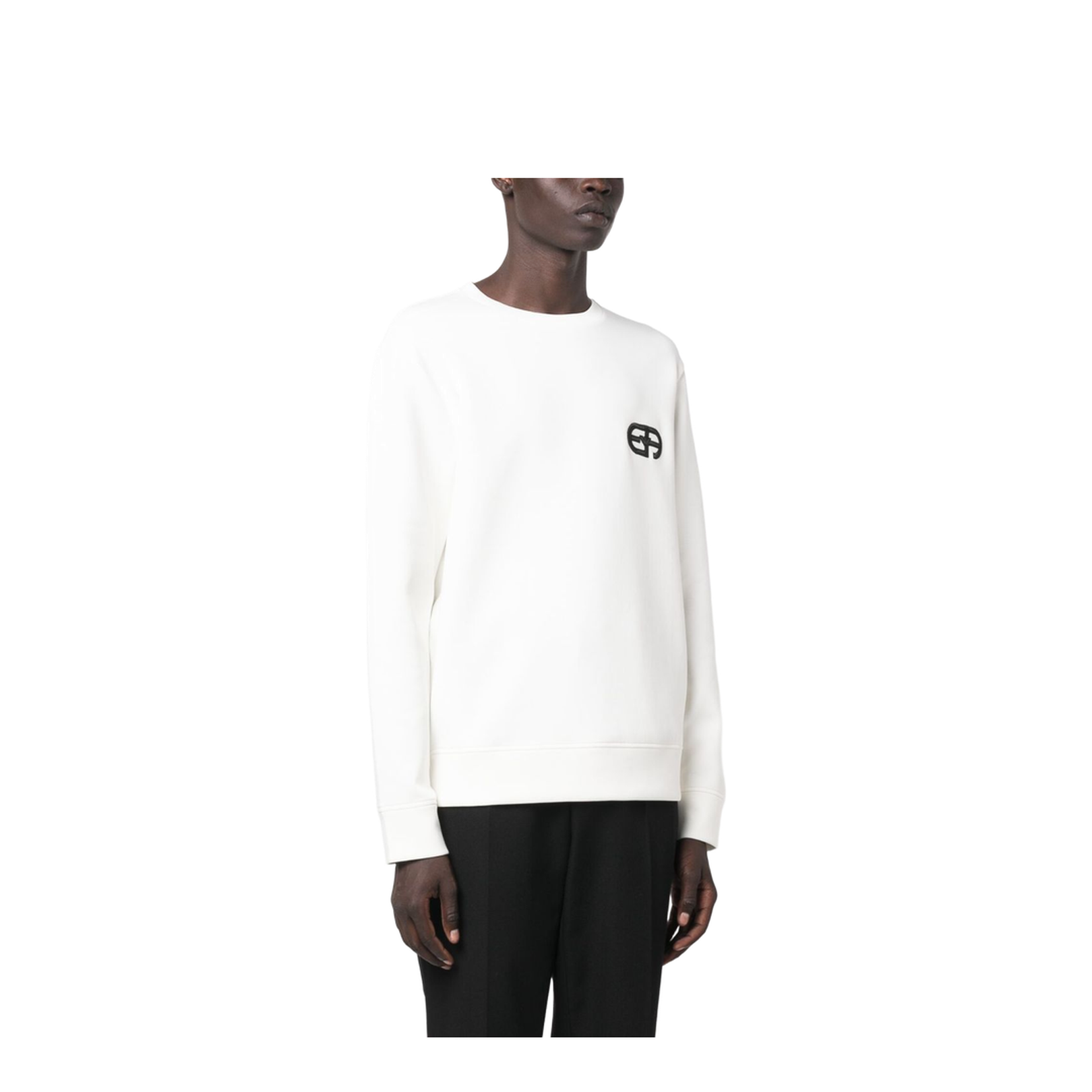 Double-Jersey Sweatshirt with Embossed Logo