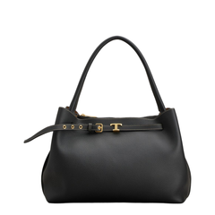 T Timeless Small Calfskin Top-Handle Bag - Black