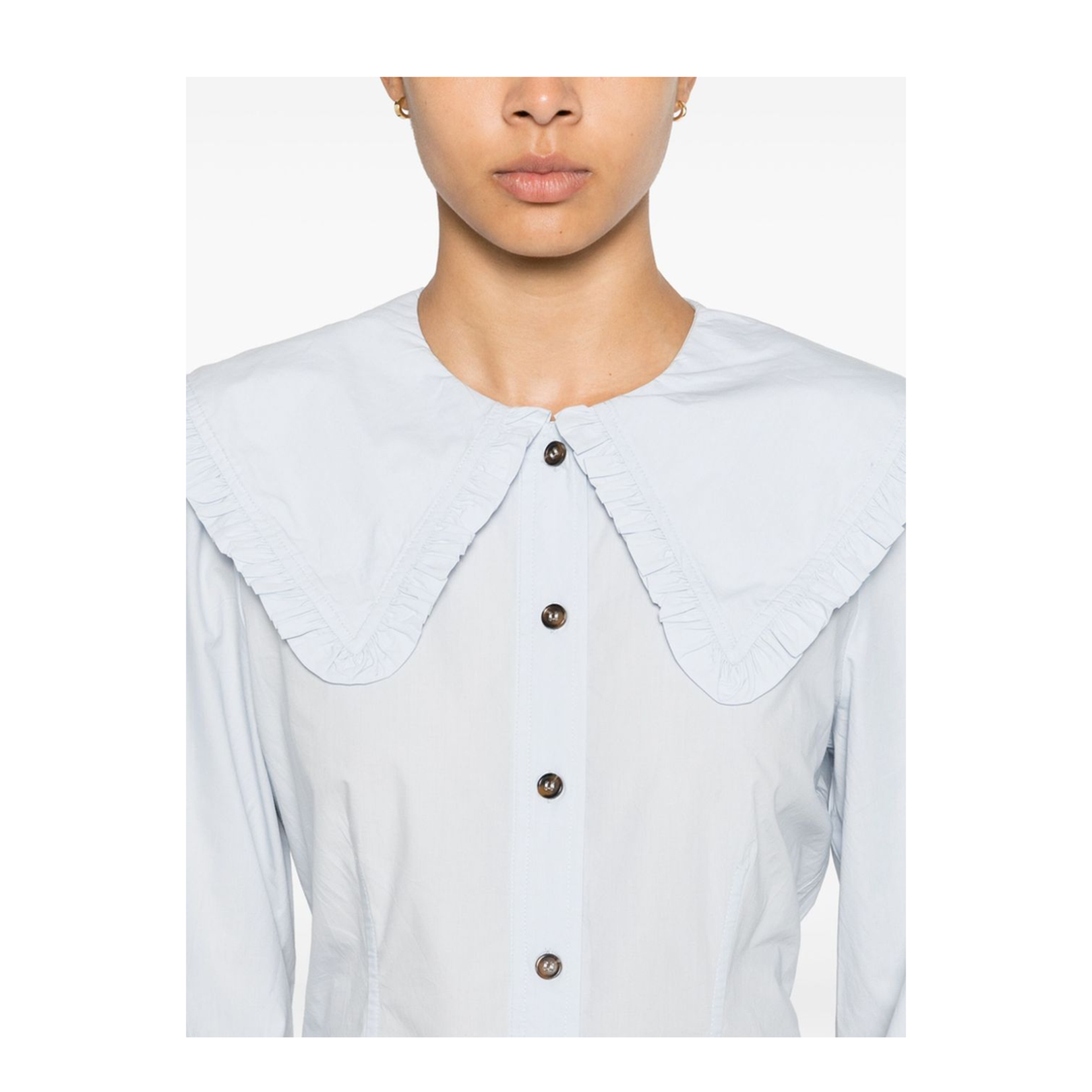 Frill Collar Organic Cotton Shirt