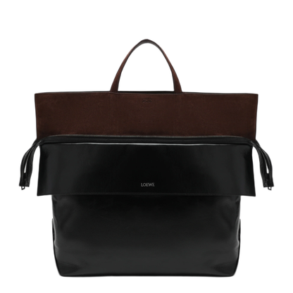 MAYFEYR - Loewe - Large Switch Tote Bag In Black/Espresso Leather And Suede - B143BEXX01LE0134