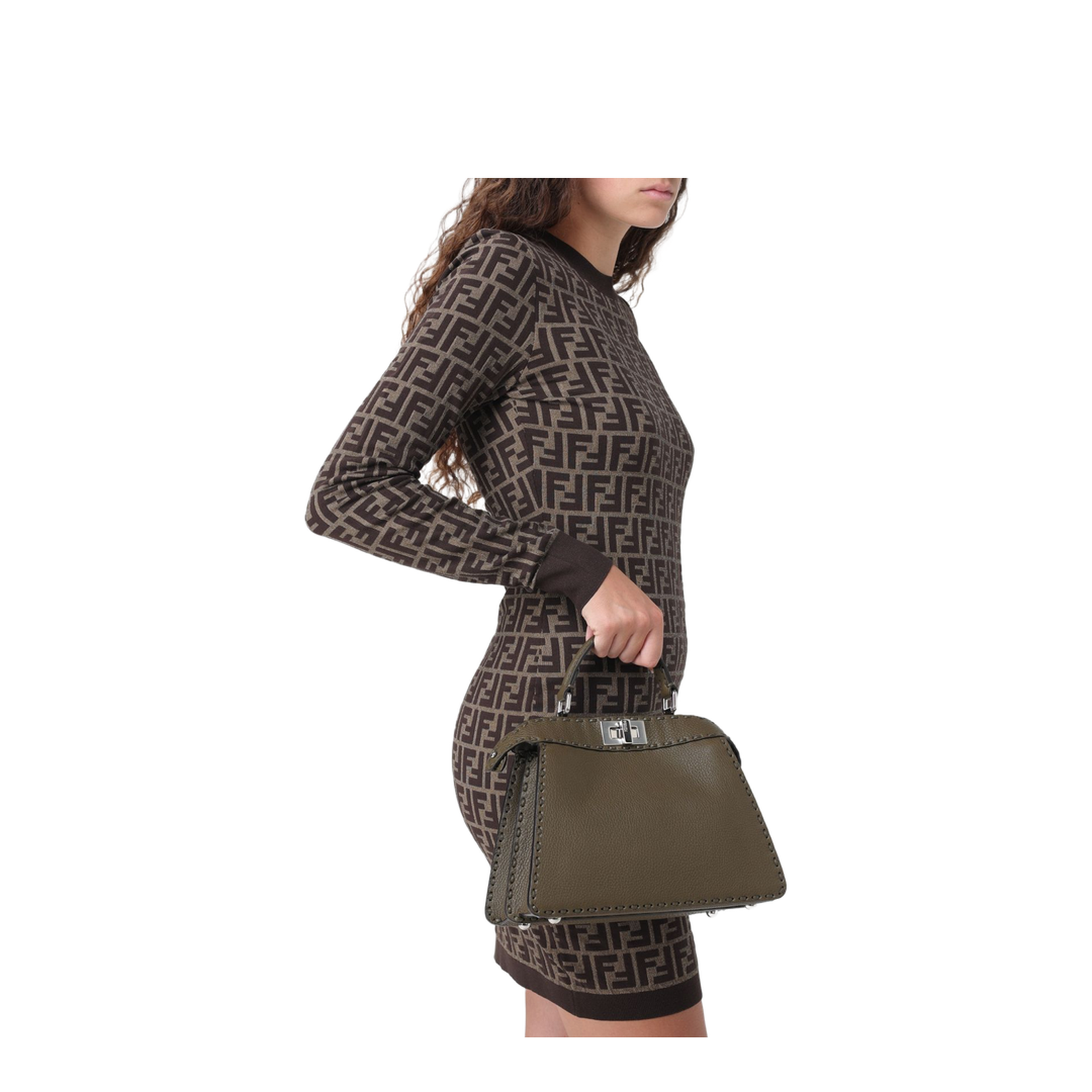 Peekaboo ISeeU Small Leather Top Handle Bags - Brown