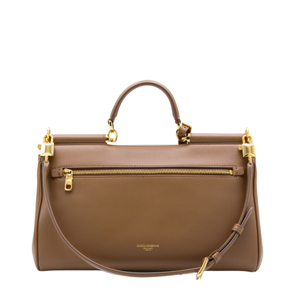 My Sicily Handbag in Plongé Calfskin in Brown