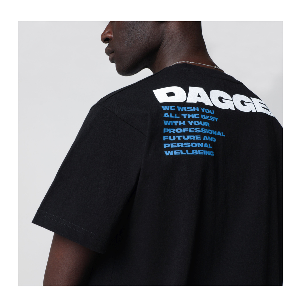 MAYFEYR - DAGGER - Faded Black T Shirt With Logo Print - 80001COWB