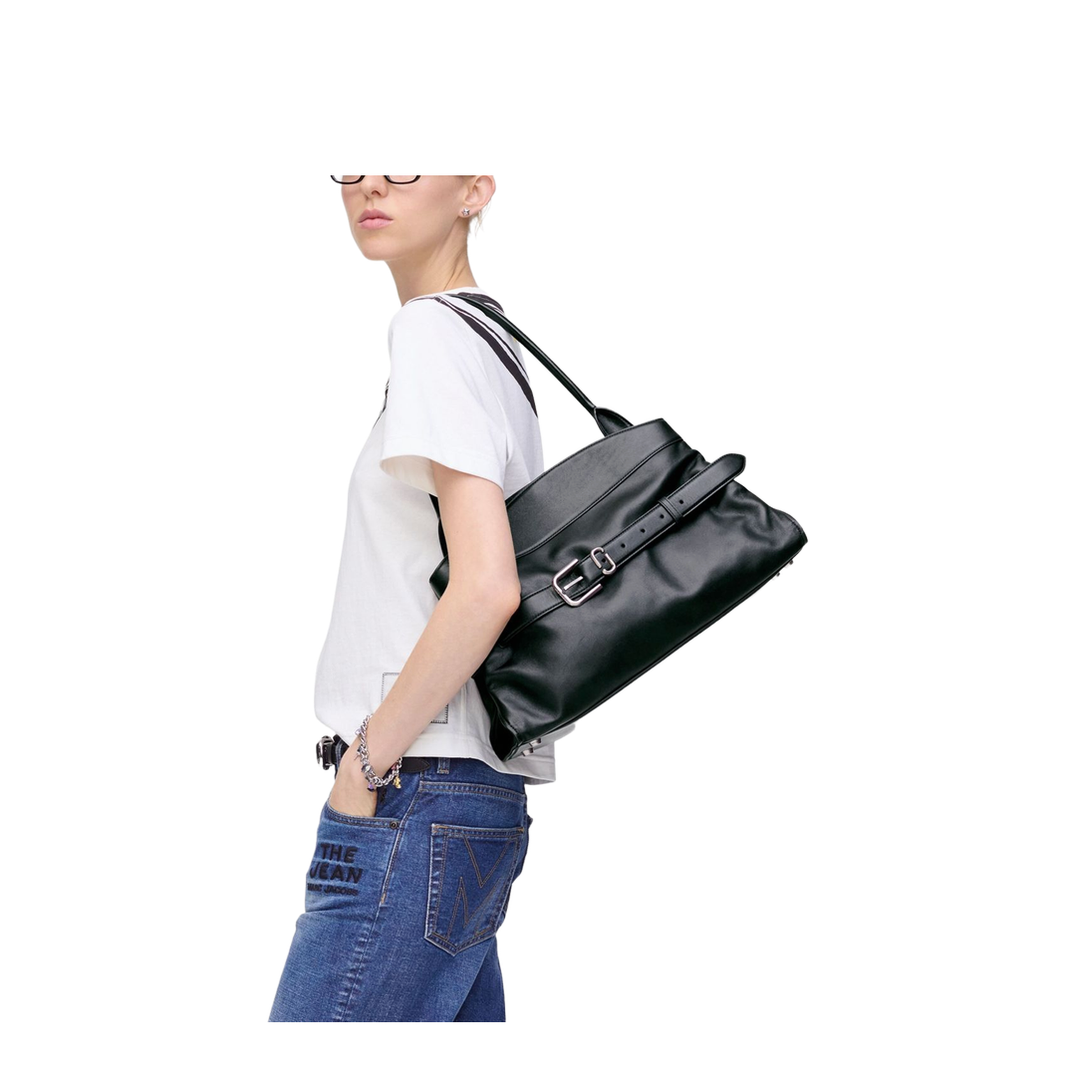 The Dakota Leather Shoulder Bag - Black