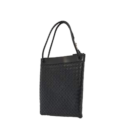 Andiamo Flat Leather Tote Bags - Black