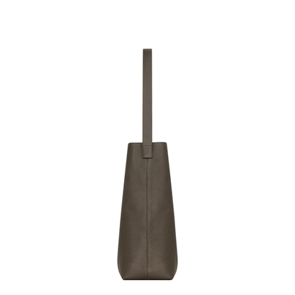 Bold Hobo Bag in Leather in Grey & Silver