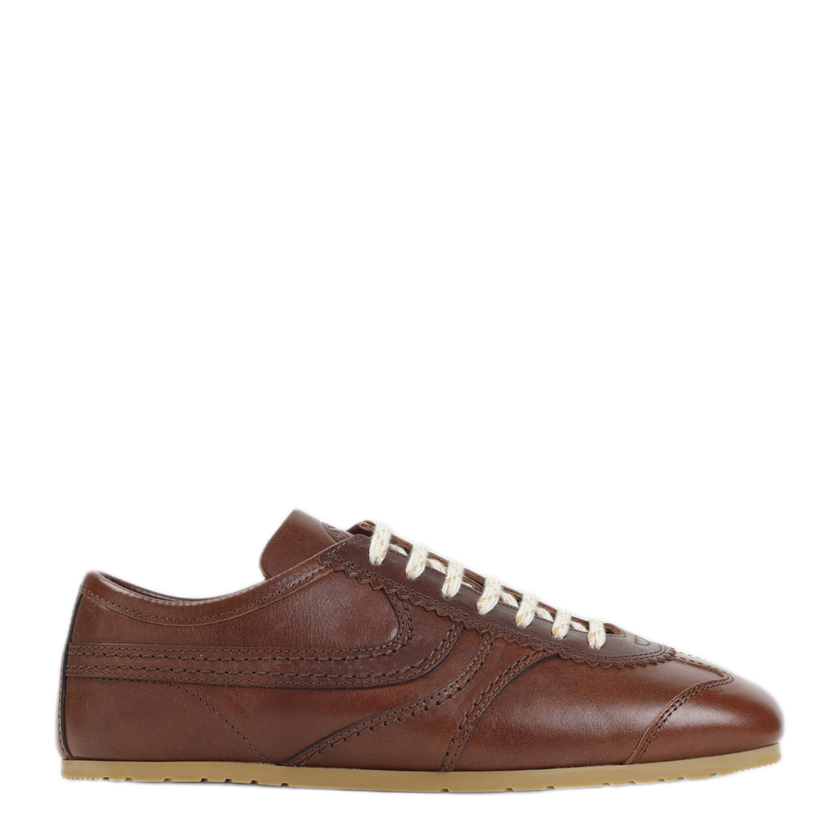 MAYFEYR - Dries Van Noten - Brown Burgundy Leather Sneakers - 2620117000105358