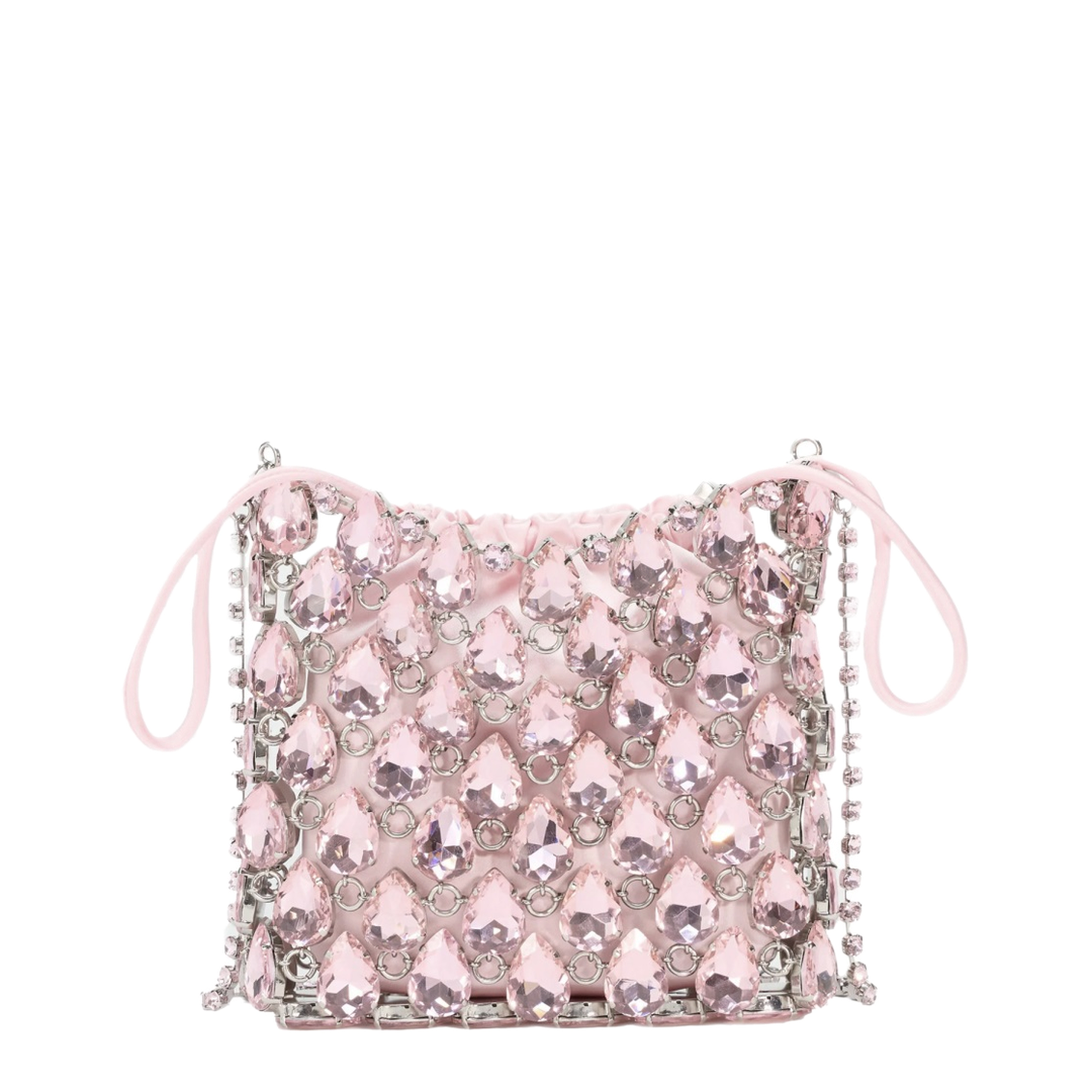 MAYFEYR - Self Portrait - Mini Bag In Metallic Knit With Crystals - SS26310PPINK