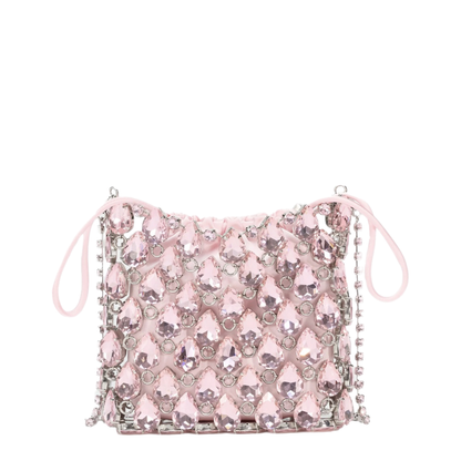 MAYFEYR - Self Portrait - Mini Bag In Metallic Knit With Crystals - SS26310PPINK
