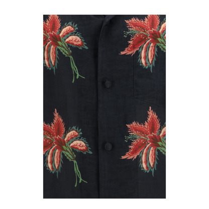 MAYFEYR - Valentino - Papier Floral Print Linen Bowling Shirt - 8V3AAN11BA7