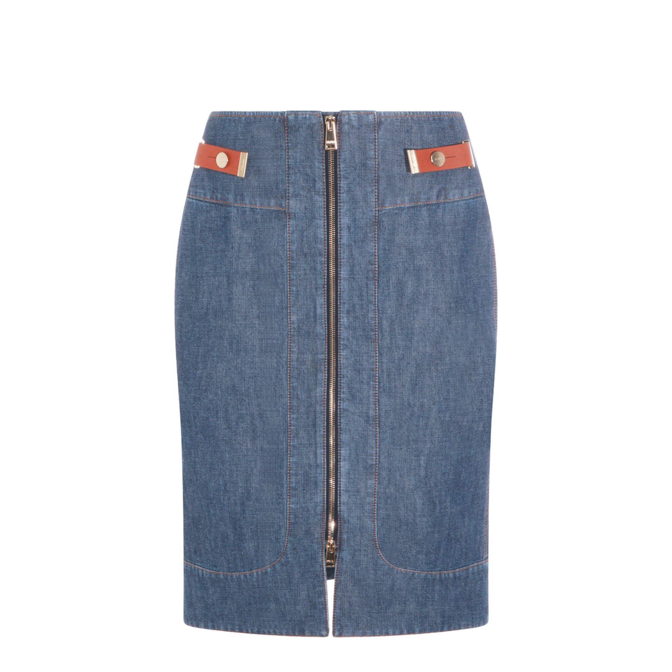 MAYFEYR - Fendi - Denim Skirt Denim Blue - FLQ609AW8HF0QB0