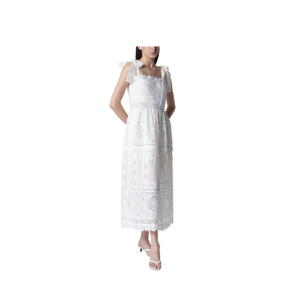 MAYFEYR - Zimmermann - Ivory Aster Dress With Lace Trim - 9053DSS261PLIV