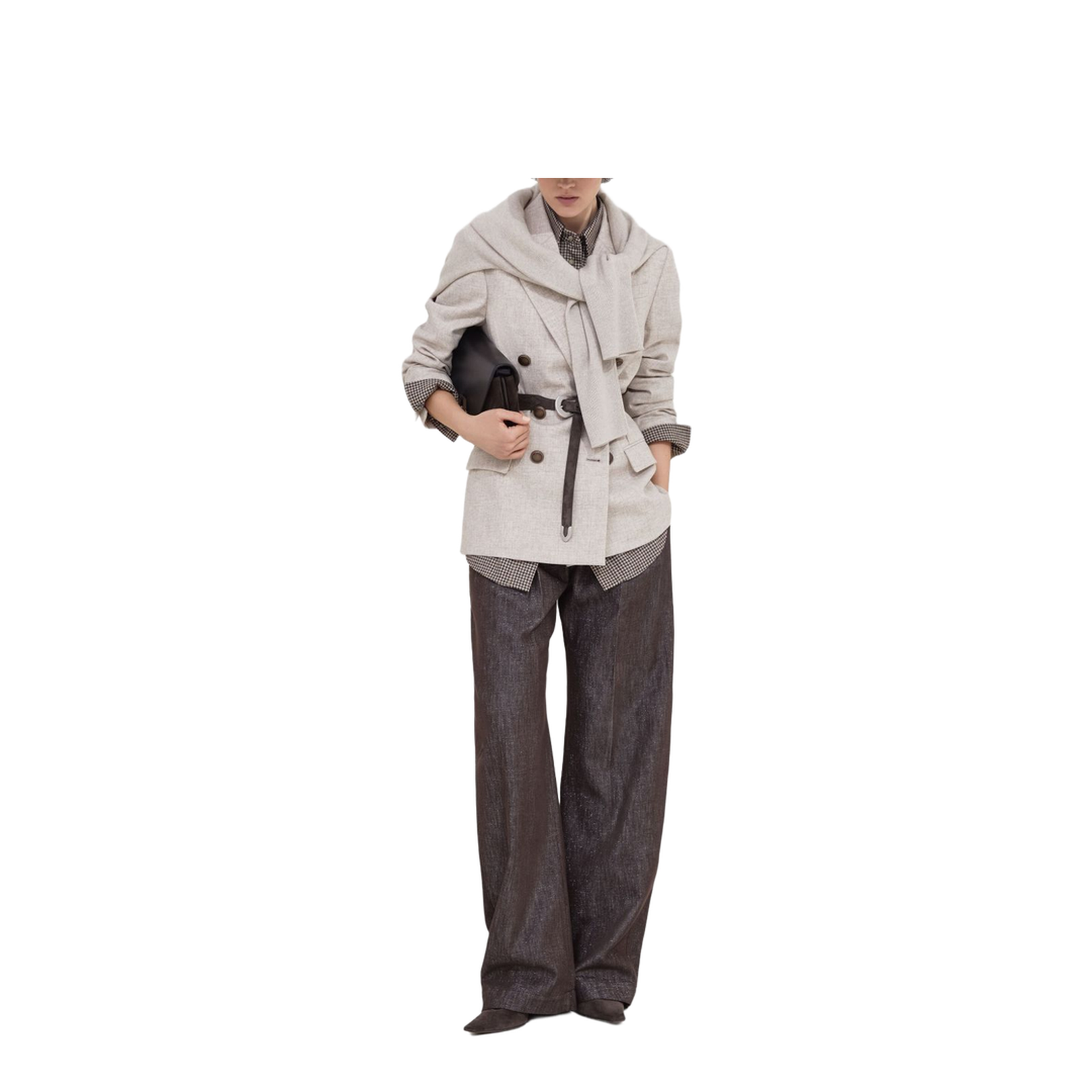 Cashmere Sweater with Monili in Beige