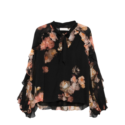 Hypnotic Satin Shirt Denim Paisley