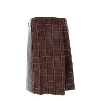 MAYFEYR - NICCOLÒ PASQUALETTI - Piega Skirt Square Suede Patchwork - NP08S010LEASQBR