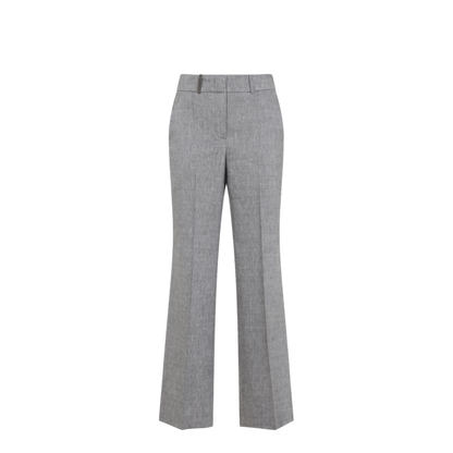 MAYFEYR - PESERICO - Brown Linen And Wool Pants - A04783Z05814151